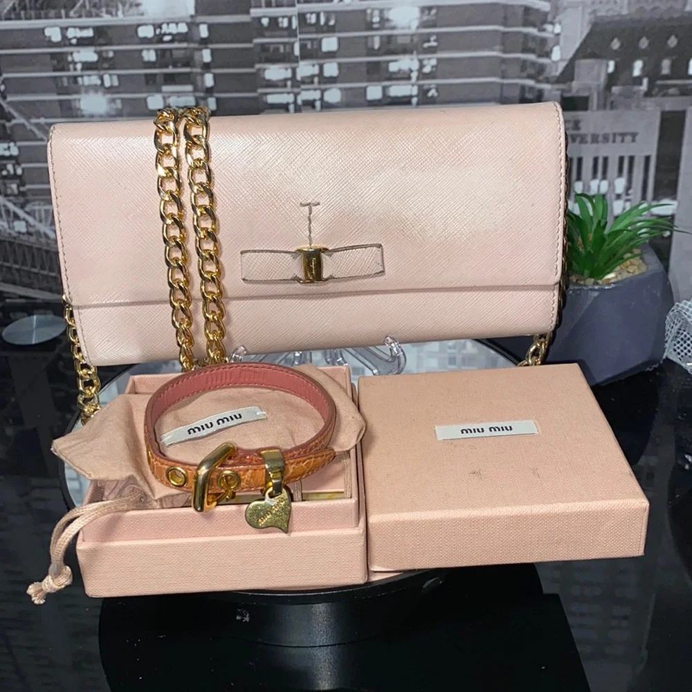Authentic Ferragamo Wallet and Miu Miu Bracelet_3